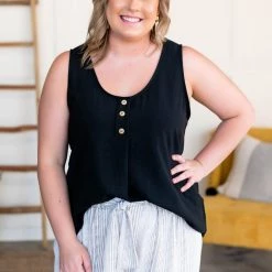 No Ship Drop Ship Tank Heavens Blouse In Black