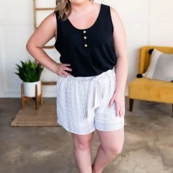 No Ship Drop Ship Tank Heavens Blouse In Black