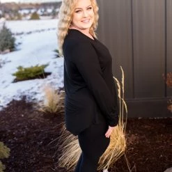 No Ship Drop Ship Just A Little Ruche Top In Black