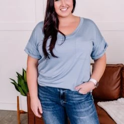 No Ship Drop Ship New Arrivals Pocketful Of Basics In Iced Blue