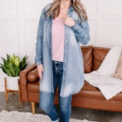 No Ship Drop Ship New Arrivals Worn Around The Edges Tunic In Denim 23 No Ship Drop Ship New Arrivals Worn Around The Edges Tunic In Denim