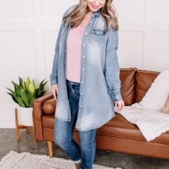 No Ship Drop Ship New Arrivals Worn Around The Edges Tunic In Denim 19 No Ship Drop Ship New Arrivals Worn Around The Edges Tunic In Denim