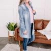 No Ship Drop Ship New Arrivals Worn Around The Edges Tunic In Denim