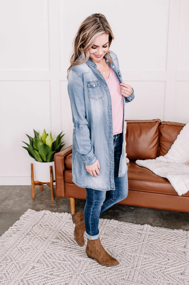 No Ship Drop Ship New Arrivals Worn Around The Edges Tunic In Denim 3 No Ship Drop Ship New Arrivals Worn Around The Edges Tunic In Denim