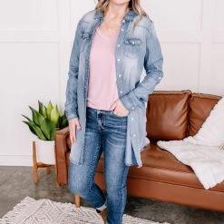 No Ship Drop Ship New Arrivals Worn Around The Edges Tunic In Denim 16 No Ship Drop Ship New Arrivals Worn Around The Edges Tunic In Denim