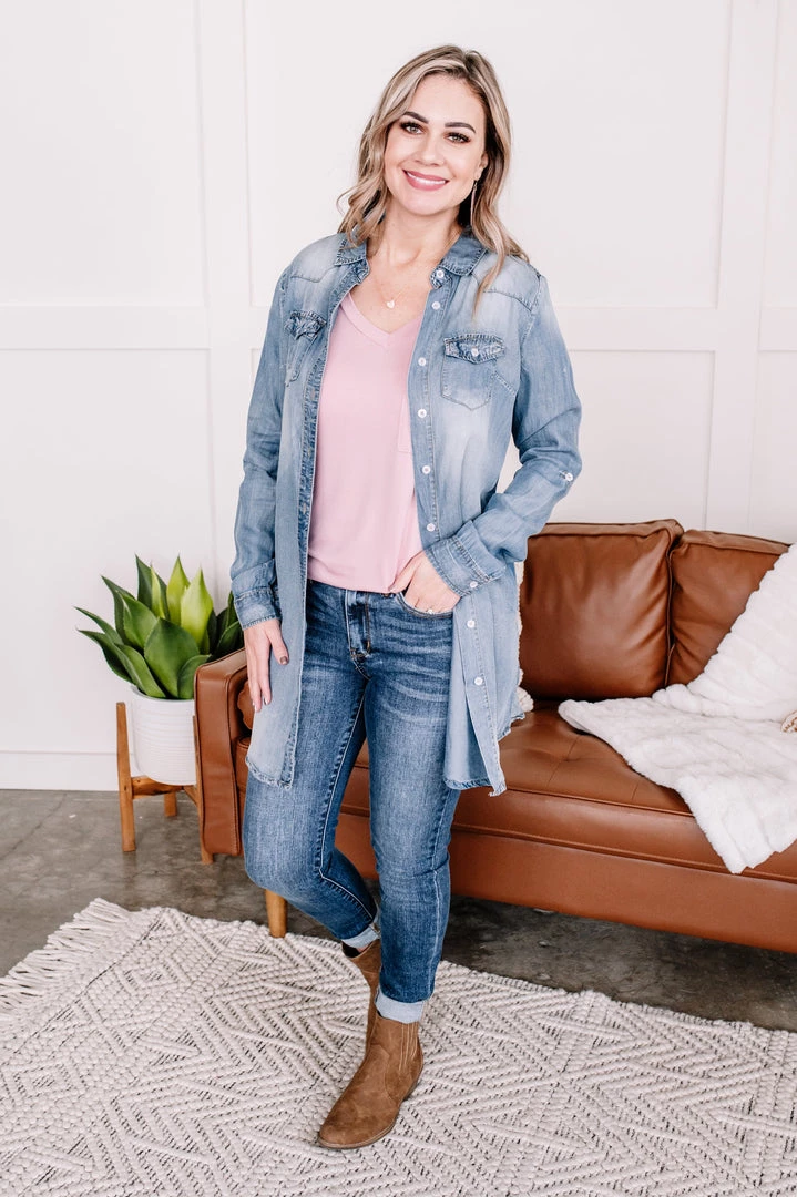 No Ship Drop Ship New Arrivals Worn Around The Edges Tunic In Denim 5 No Ship Drop Ship New Arrivals Worn Around The Edges Tunic In Denim