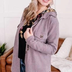 No Ship Drop Ship Brush Your Cares Away Button Up Top In Silver Peony New Arrivals