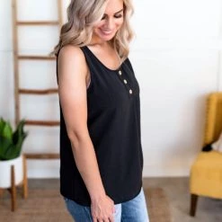 No Ship Drop Ship Tank Heavens Blouse In Black