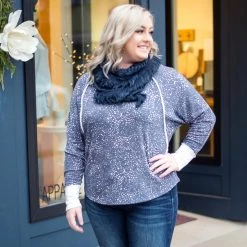 No Ship Drop Ship All Tied Up In You Soft Infinity Scarf In Navy