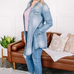 No Ship Drop Ship New Arrivals Worn Around The Edges Tunic In Denim 17 No Ship Drop Ship New Arrivals Worn Around The Edges Tunic In Denim