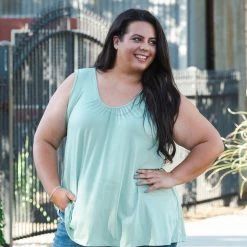 Boutique Simplified New Arrivals Sage Delight Sleeveless Top