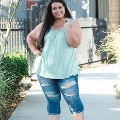 Boutique Simplified New Arrivals Sage Delight Sleeveless Top