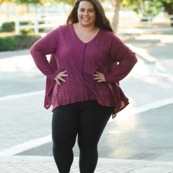 Boutique Simplified New Arrivals Merlot Afternoons Brushed Waffle Knit