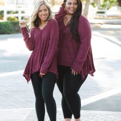 Boutique Simplified New Arrivals Merlot Afternoons Brushed Waffle Knit