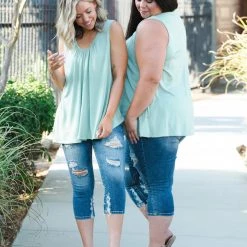 Boutique Simplified New Arrivals Sage Delight Sleeveless Top