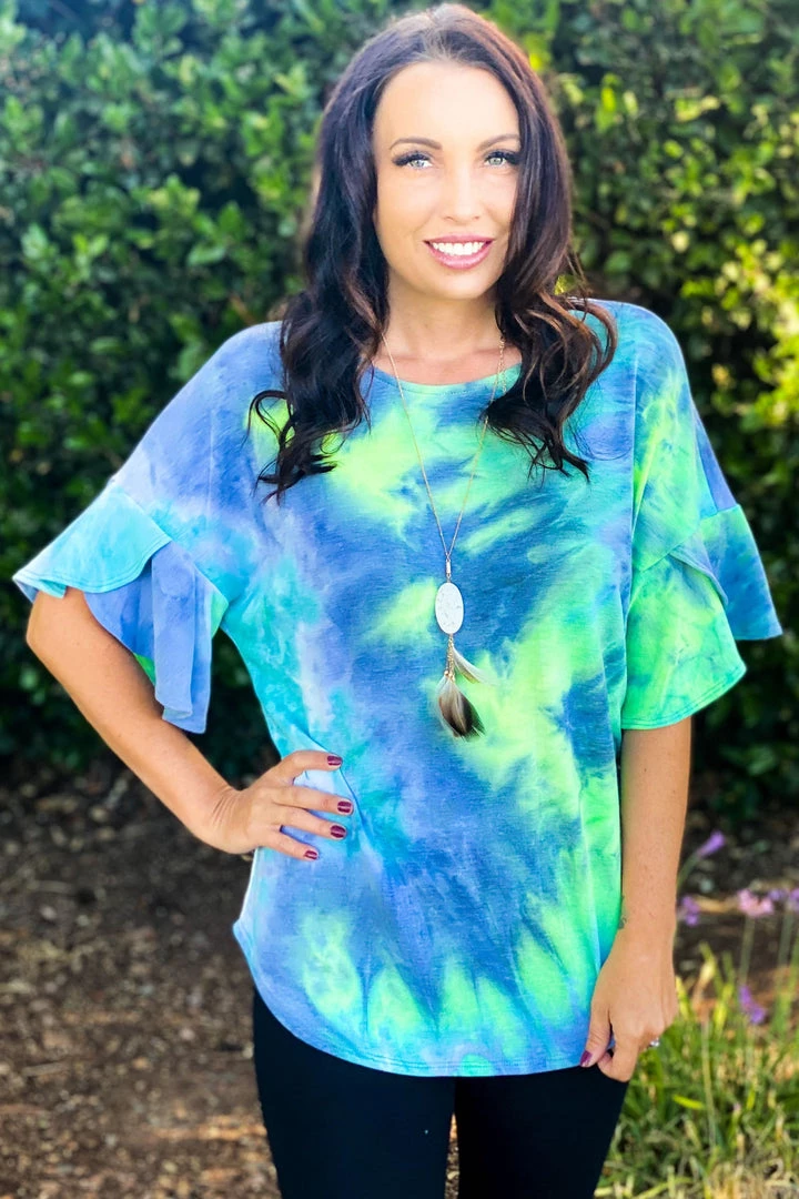 Boutique Simplified Drift Away Tie Dye Bell Sleeve Top 3 Boutique Simplified Drift Away Tie Dye Bell Sleeve Top