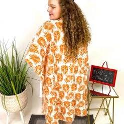 Iris & Rainbow Boutique #M671 Orange Crush Kimono