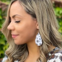 Boutique Simplified New Arrivals Caught In Your Web Teardrop Leather Earrings