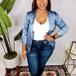 Iris & Rainbow Boutique New Arrivals #N359 French Blue Blazer Jacket