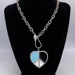 Iris & Rainbow Boutique New Arrivals #M130 Melania Clara - Woodstock Silver Necklace