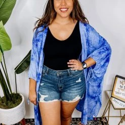 Iris & Rainbow Boutique #M477 Feel The Breeze Kimono (Blue) New Arrivals