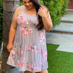 Boutique Simplified New Arrivals Dusty Floral Tiered Midi Dress