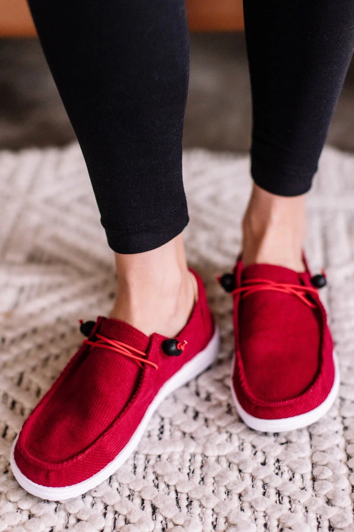 No Ship Drop Ship New Arrivals Corky's Red Corduroy Slip On Sneaker 3 No Ship Drop Ship New Arrivals Corky's Red Corduroy Slip On Sneaker
