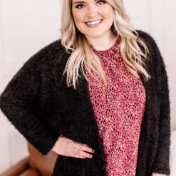 No Ship Drop Ship Stay With Me Feather Cardigan In Black