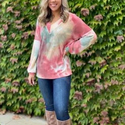 Boutique Simplified New Arrivals Fall Foliage Waffle Knit Top