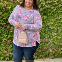 Boutique Simplified Foggy Mornings Cold Shoulder Tunic New Arrivals