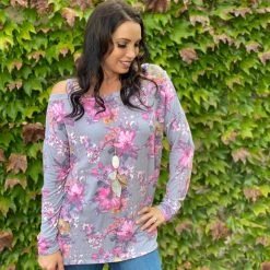 Boutique Simplified Foggy Mornings Cold Shoulder Tunic New Arrivals