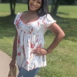 Boutique Simplified New Arrivals Frolicky Floral Babydoll Top