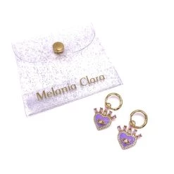 Iris & Rainbow Boutique #M137 Melania Clara - Earrings Mystic Heart Gold Lilac