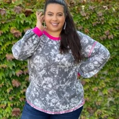 Boutique Simplified Galactic Vibes Long Sleeve Top