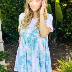 Boutique Simplified Hint Of Paisley Tie Dye Babydoll Top New Arrivals