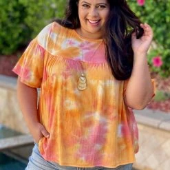 Boutique Simplified Ray Of Sunshine Ruffle Short Sleeve Top New Arrivals