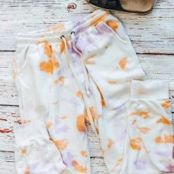 Iris & Rainbow Boutique #J772 Orange Sorbet Tie Dye Lounge Bottoms New Arrivals