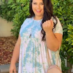 Boutique Simplified Hint Of Paisley Tie Dye Babydoll Top New Arrivals