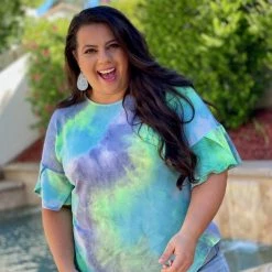 Boutique Simplified Drift Away Tie Dye Bell Sleeve Top 14 Boutique Simplified Drift Away Tie Dye Bell Sleeve Top