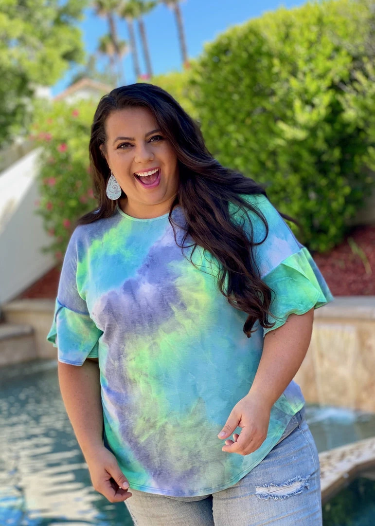 Boutique Simplified Drift Away Tie Dye Bell Sleeve Top 7 Boutique Simplified Drift Away Tie Dye Bell Sleeve Top