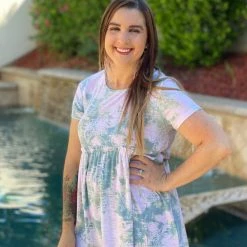 Boutique Simplified Hint Of Paisley Tie Dye Babydoll Top New Arrivals