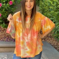 Boutique Simplified Ray Of Sunshine Ruffle Short Sleeve Top New Arrivals