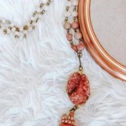 Iris & Rainbow Boutique #H577 Golden Boho Beaded Necklace New Arrivals