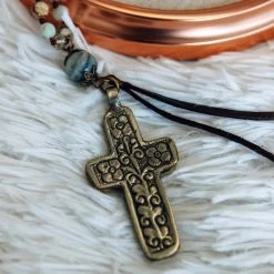 Iris & Rainbow Boutique #H596 God's Garden Cross Necklace New Arrivals