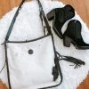 Iris & Rainbow Boutique #714 Cow Fur Black Leather Bag