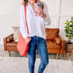 No Ship Drop Ship New Arrivals Hot Under The Collar Top In White