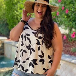 Boutique Simplified Leaf Me Be Tank New Arrivals