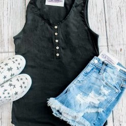 Iris & Rainbow Boutique New Arrivals #K423 Classy Buttons Tank Top 9 Iris & Rainbow Boutique New Arrivals #K423 Classy Buttons Tank Top