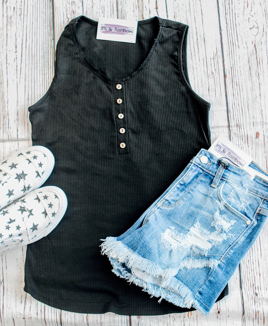 Iris & Rainbow Boutique New Arrivals #K423 Classy Buttons Tank Top 6 Iris & Rainbow Boutique New Arrivals #K423 Classy Buttons Tank Top