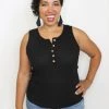 Iris & Rainbow Boutique New Arrivals #K423 Classy Buttons Tank Top
